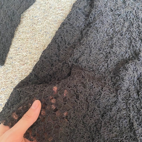 Free People Black Lace Babydoll Top Dress See Blouse Date Shirt Casual Spring - Picture 4 of 7